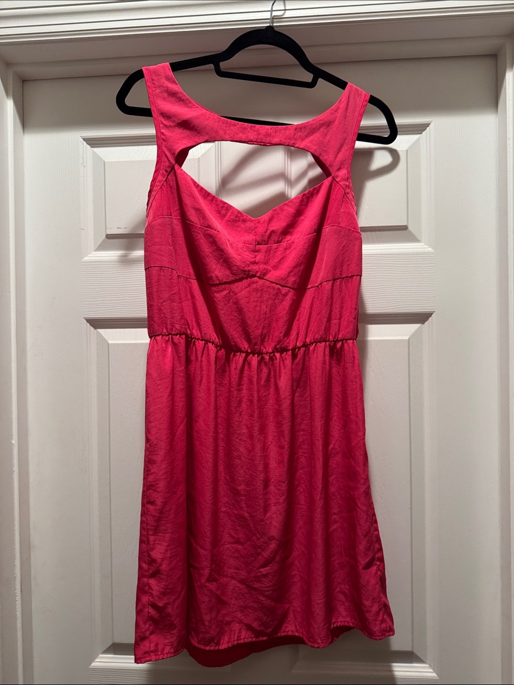 Bright Pink Cutout Sleeveless Dress
